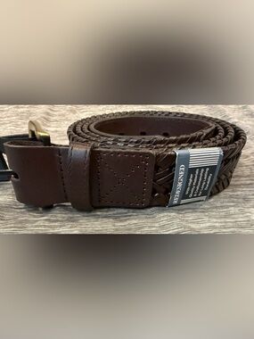 Harbor Bay Braided Leather Belt - Dark Brown